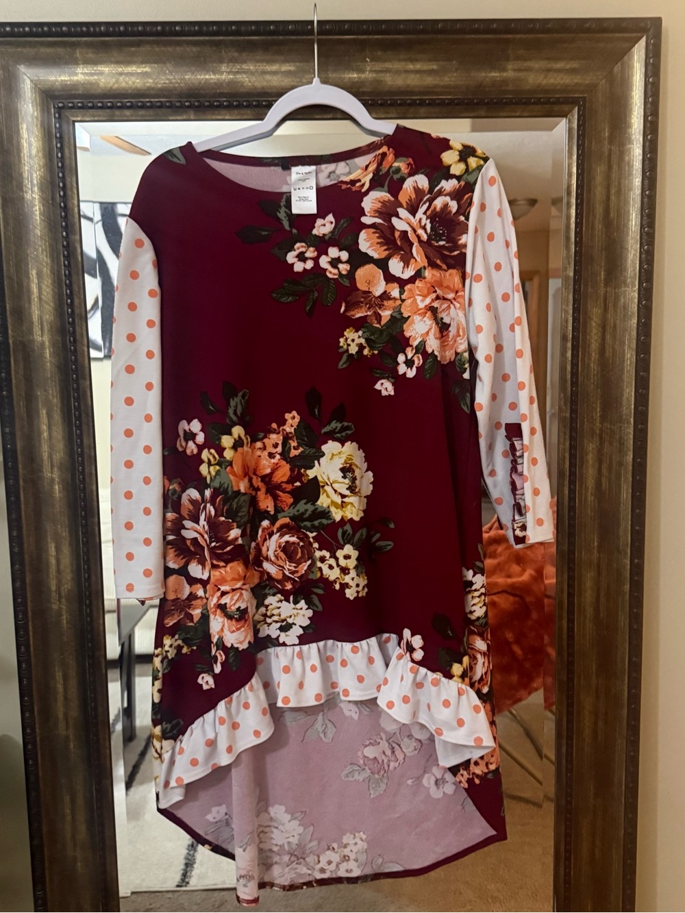 Mix Print HighLow Top - Picture 2 of 6